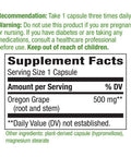 Nature's Way Oregon Grape Root 500 mg, 90 VCaps
