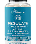 Eu Natural Regulate Menstrual Cycle Support Hormone Balance for Women at Optimal 40:1 Myo-Inositol & D-Chiro Inositol PCOS Supplement for Period Consistency Menstrual & Ovulation Support 90 Vegan Capsules