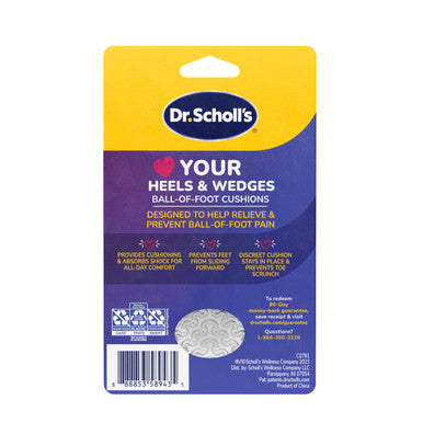 Dr. Scholl's Ball of Foot Cushions for High Heels (One Size) // Relieve and Prevent Ball of Foot Pain with Discreet Cushions That Absorb Shock and Make High Heels More Comfortable