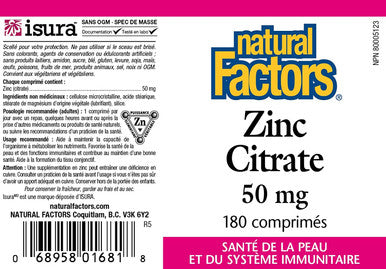 Zinc Citrate 50mg 180 Tablets