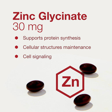 Protocol Zinc Glycinate 30Mg - With Albion Traacs Zinc - Zinc Glycinate Supplement - Immune System Support - Keto Friendly & Dairy - 120 Softgels