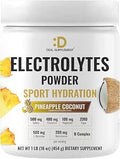 DEAL SUPPLEMENT Electrolytes Powder, 1 lb | Sugar-Free Sports Hydration Electrolyte Drink Mix | Sodium, Potassium, Magnesium, L-Glutamine & Beta-Alanine | Pineapple Coconut Flavor