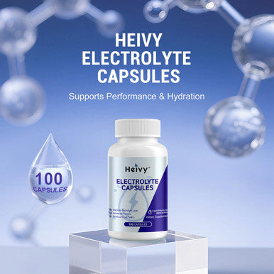 Heivy Electrolyte Capsules High Sodium Salt Tablets (500Mg Sodium &100Mg Potassium) Salt Pills For Pots Running Keto Electrolytes For Hydration Supplement - 100 Count (Size 0) - Made In Usa