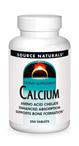 Source Naturals Calcium, Amino Acid Chelate - Enhanced Absorption & Supports Bone Formation - 250 Tablets