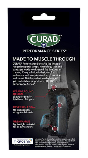 Curad IRONMAN Wrist Support Reversible Rigid Wrist Brace for Mild Sprains Strains Joint Injuries Carpal Tunnel Pain Management 2 Adjustable Straps Universal Fit for Right or Left Wrist 1 Brace