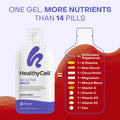 Healthycell Bioactive Daily Liquid Multivitamin for Men and Women 20+ Essential Vitamins Minerals and Antioxidants for Brain Heart Immune Support Skin and Hair Support 14 Gel Packs