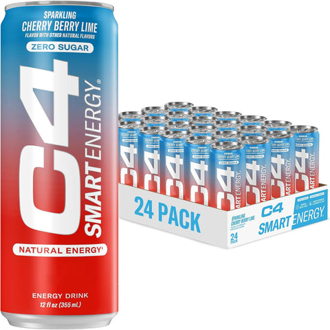 Cellucor C4 Smart Energy Drinks Variety Pack, Sugar Free Performance Fuel & Nootropic Brain Booster, Coffee Substitute or Alternative, 4 Flavor Tropical Oasis Variety 12 Pack