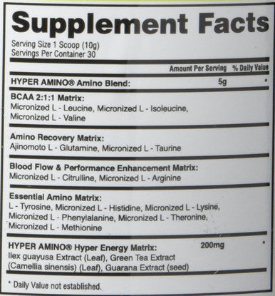 Gaspari Nutrition Hyper Amino, Strawberry Kiwi, 30 Count