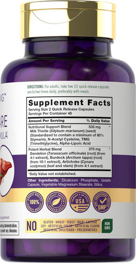 Carlyle Liver Support Supplement | 90 Capsules | with Milk Thistle Dandelion Root & Artichoke Leaf Extract | Optimal Blend | Non-GMO & Gluten