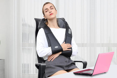 Fs8801-Blk Shiatsu Neck And Back Massager With Heat Deep Kneading Massage For Neck, Shoulders, Back, Legs, Feet For Home, Office, Car - Black