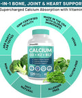 Primemd 4-In-1 Calcium Supplements For Women & Men - Calcium 600Mg With Vitamin D3 K2 B12 5000 Iu Supplement For Heart, Bone & Body Defenses - Gluten-Free, Non-Gmo, Vegan Friendly (120 Count)
