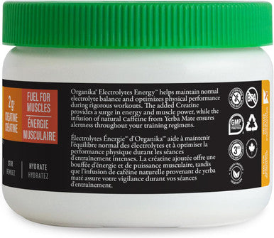 Organika Electrolyte Energy- Pre-Workout, 2G Of Creatine, Natural Yerba Mate Caffeine, Inositol- Passionfruit Guava Flavour- 180G