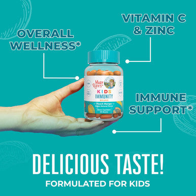 Maryruth Organics Kids Immunity Beans | Vita-Beans with Vitamin C and Zinc | Immune Support Supplement | Kids Ages 4+ | Peach Mango Flavor | Vegan | Non-GMO | Gluten | 60 Count