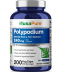 NusaPure Polypodium Leucotomos Capsules, 240 mg, 200 Veg Capsules (Non-GMO, Vegan)
