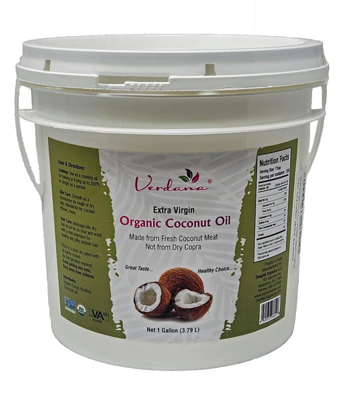 Verdana Extra Virgin Coconut Oil ÃƒÂ¢Ã¢â€šÂ¬Ã¢â‚¬Å“ USDA Organic, Unrefined Cold Pressed Oil for Baking and Cooking ÃƒÂ¢Ã¢â€šÂ¬Ã¢â‚¬Å“ 1 Gallon