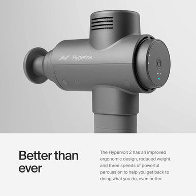 Hyperice Hypervolt 2 - Featuring Quiet Glide Technology - Handheld Percussion Massage Gun | 3 Speeds 5 Interchangeable Heads | Helps Relieve Sore Muscles and Stiffness (Hypervolt 2 w/Carrying Case)