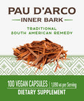 Nature'S Way Premium Herbal Pau D'Arco Inner Bark, Traditional South American Ingredient, 1,090 Mg Per Serving, 100 Capsules
