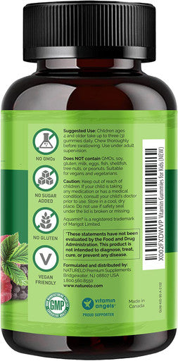 NATURELO Whole Food Vitamin Gummies for Kids - Chewable Gummy Multivitamin for Children - Non-GMO - with Vitamins & Minerals - 90 Vegan Gummies