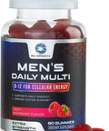 Men Multi Vitamin Gummy - Multi-Vitamin For Men Daily Nutritional Support With Vitamins A, C, D, E, B12, Zinc, Folate, Biotin & More - Focus, Energy, Memory & Immune Health Support - 60 Gummies