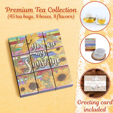 Engintea Unique s for Mom from Son Daughter - Mothers Day Tea Sampler Set - Herbal Green & Black Tea Set For Mother Women Tea Lovers - Premium Tea Collection (45 tea bags 9 flavors)