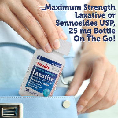 TIME-CAP LABS, INC. Timely - Max Lax Laxatives - 90 Maximum Strength Tablets - 25Mg Sennosides Laxative - Compare To Ex-Lax Maximum Strength - Occasional Constipation Relief, Best Laxatives For Constipation Fast Acting