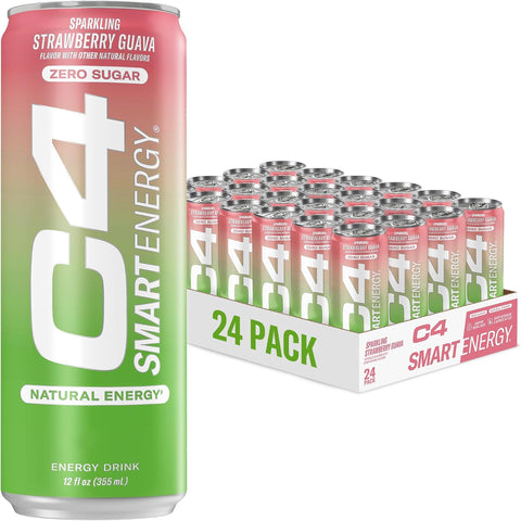 Cellucor C4 Smart Energy Drinks Variety Pack, Sugar Free Performance Fuel & Nootropic Brain Booster, Coffee Substitute or Alternative, 4 Flavor Tropical Oasis Variety 12 Pack
