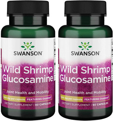 Swanson Wild Shrimp Glucosamine 500 Milligrams 90 Capsules (2 Pack)