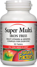 Natural Factors Super Multi Iron Free Daily Multivitamin and Mineral Support 90 tablets 90 servings