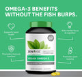 Zenwise Vegan Omega3 Plant Based Fish Oil Alternative Marine Algal Source for EPA and DHA Fatty Acids Burpless Supplement for Brain Health Joint Support Immune System Heart Skin 120 ct