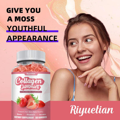 Collagen Gummies With Vitamin C, Zinc And Biotin,Hydrolyzed Collagen Peptides Supplement For Hair, Skin, Nails & Wrinkles, 60 Gummies