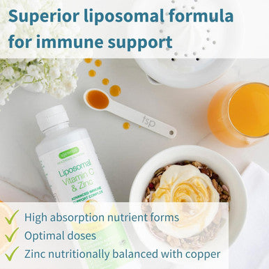 Advanced Liposomal Vitamin C 1000Mg & Zinc Bisglycinate Liquid, 30-90 Servings, Immune Support Complex With Copper & Selenium For Adults & Kids, Sugar-, Citrus Vanilla Flavour, By Igennus