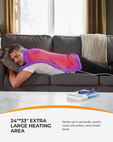 Heating Pad For Back Pain Relief, Coococo Electric Heated Neck & Shoulder Wrap, Cute Heat Pad With 6 Heat Levels, Valentines Day Gifts For Grandma Women Mom Wife Girlfriend, Fsa Hsa Eligible, Purple