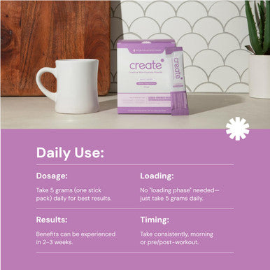 Create Single Serve Creatine Monohydrate Powder 5g Creapure Creatine | Redefining Strength Energy & Recovery | Sugar-Free Vegan Non-GMO | Mixed Berry | 30 Portable Packets