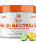 Genius Electrolytes Powder Drink Mix, Lemon Lime, 30 Servings - Hydration Booster & Endurance Supplement with Potassium, Magnesium & Zinc - Free & No Sweeteners or Dyes
