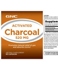 Gnc Activated Charcoal 520Mg, 60 Capsules, Supports Relief Of Gas And Absorbs Toxins