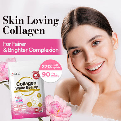 AFC Japan Collagen White Beauty with Marine Collagen Peptide, Glutathione, L-Cystine - 1.5X Better Absorption Than Other Collagen for Skin Firmness & Whitening 90 Days Supply's
