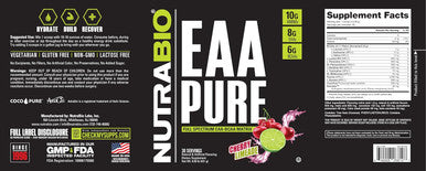 Nutrabio EAA Pure 9 Amino Acids Muscle Repair and Recovery 30 Servings Cherry Limeade Pre or Post Workout All Day Recovery