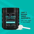 Vital Vitamins Multi Collagen Peptides Powder Unflavored, Easy to Dissolve Type I II III V X for Women and Men Promotes Hair Skin Nails and Joint Health 30 Servings