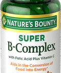 Nature's Bounty Super B-Complex with Folic Acid Plus Vitamin C 150 Coated Tablets