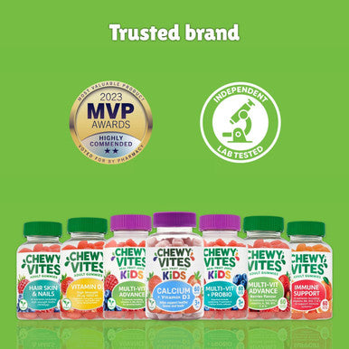 Chewy Vites Adult High Strength Vitamin D3 60 Vitamin D Gummies 25 micrograms 1000 IU 2 Months Supply Vegan Real Fruit Juice Strawberry Flavour