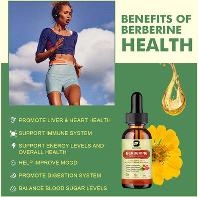 Premium Berberine Supplement - Berberine Liquid Drops With Turmeric, Ceylon Cinnamon, Bitter Melon, Milk Thistle, Berberine Veggie Supplement For Immune, Digestion System And Heart Health Support