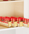 SpaceAid Bamboo Pull Out Spice Rack Organizer for Cabinet, Heavy Duty Slide Out Seasoning Kitchen Pantry Sliding Vertical Organization, 7.6" Wide, 3 Drawers(2" Wide), 2-Tier, Natural