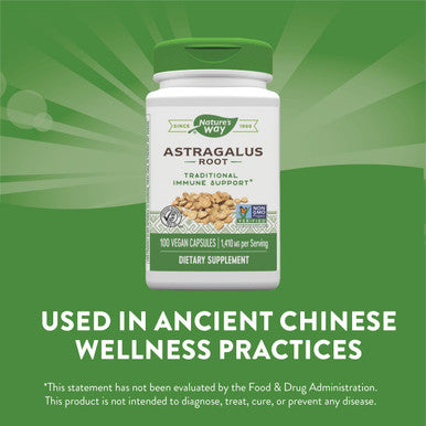 Nature'S Way Astragalus Root, Traditional Immune Support*, 100 Vegetarian Capsules