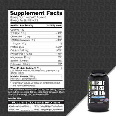 Nutrabio Creatine Monohydrate Unflavored (150 g) and Muscle Matrix Protein Powder (Confetti Cake) Supplement Bundle Muscle Energy Maximum Growth Recovery and Strength