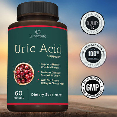 Sunergetic Premium Uric Acid Support Supplement ÃƒÂ¢Ã¢â€šÂ¬Ã¢â‚¬Å“ Uric Acid Cleanse & Kidney Support ÃƒÂ¢Ã¢â€šÂ¬Ã¢â‚¬Å“ Includes Tart Cherry, Chanca Piedra, Celery Extract & Turmeric - 60 Capsules