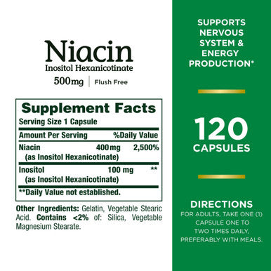 Nature's Bounty Set Of 3 Niacin Flush 500 Mg 120 Capsules By Maven Gifts