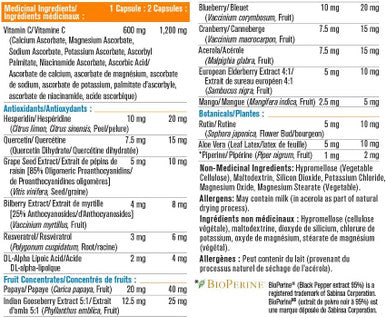 Vitamin C Complex 1,200 mg With Papaya and Black Pepper - 60 Vegetarian Capsules