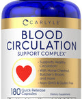 Blood Circulation Supplement | 180 Capsules | Supports Healthy Circulation | Non-Gmo, Gluten Free | By Carlyle
