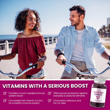 Elderberry Gummies with Zinc and Vitamin C with Apple Cider Vinegar Herbal Supplement Bundle for Potent Antioxidant Support Immune Defense and Detox Cleanse