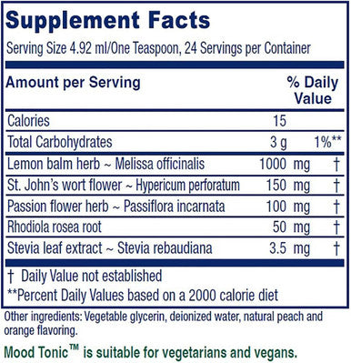 Vitanica Mood Tonic Peach Positive Mood Support - 4 Ounce